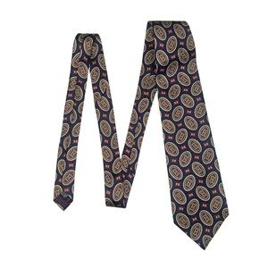 Christian Dior Monsieur Navy Oval Printed Silk Tie
